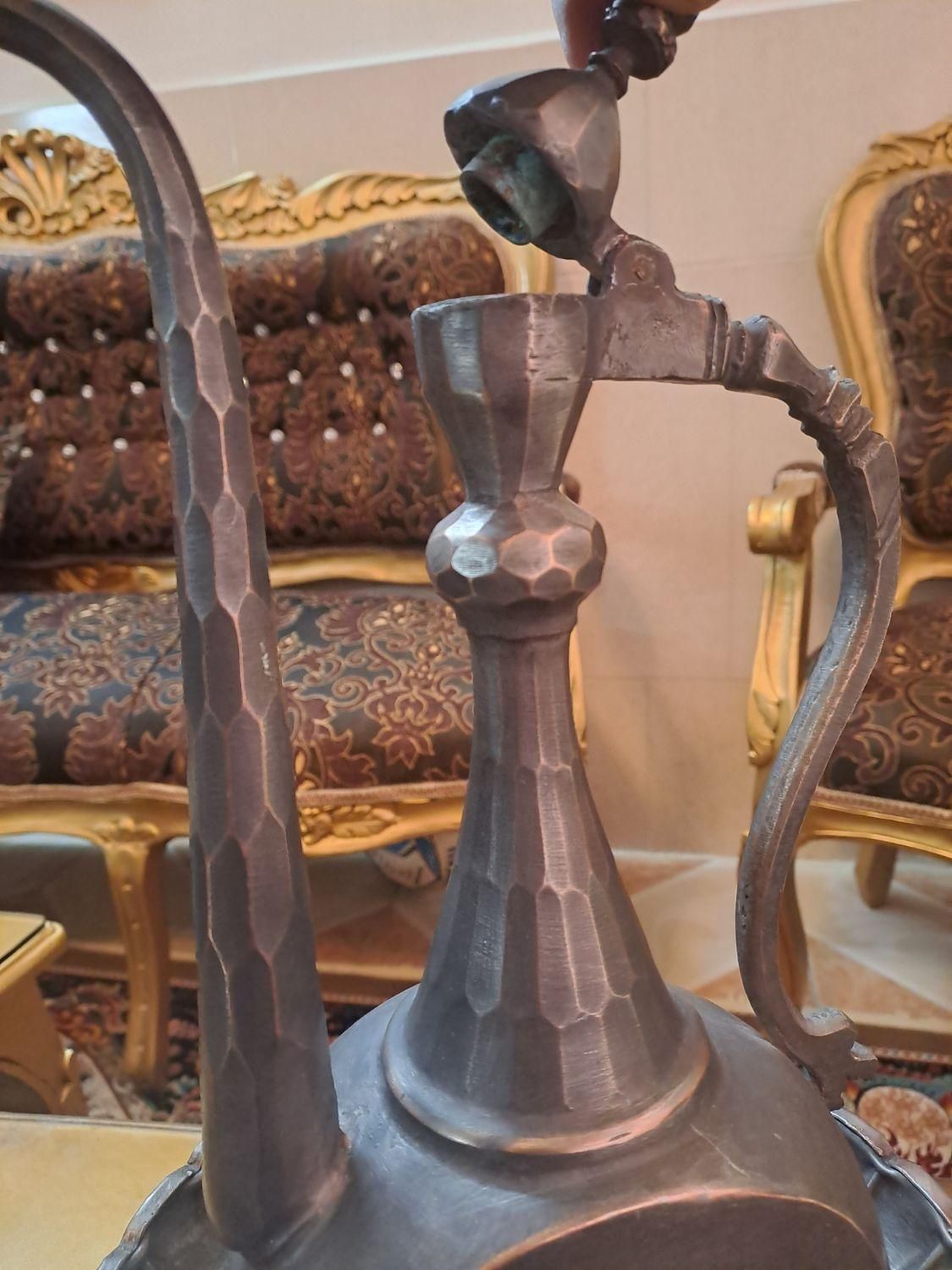 افتابه لگن مسی الماس تراش|کلکسیون اشیاء عتیقه|اصفهان, آبشار|دیوار