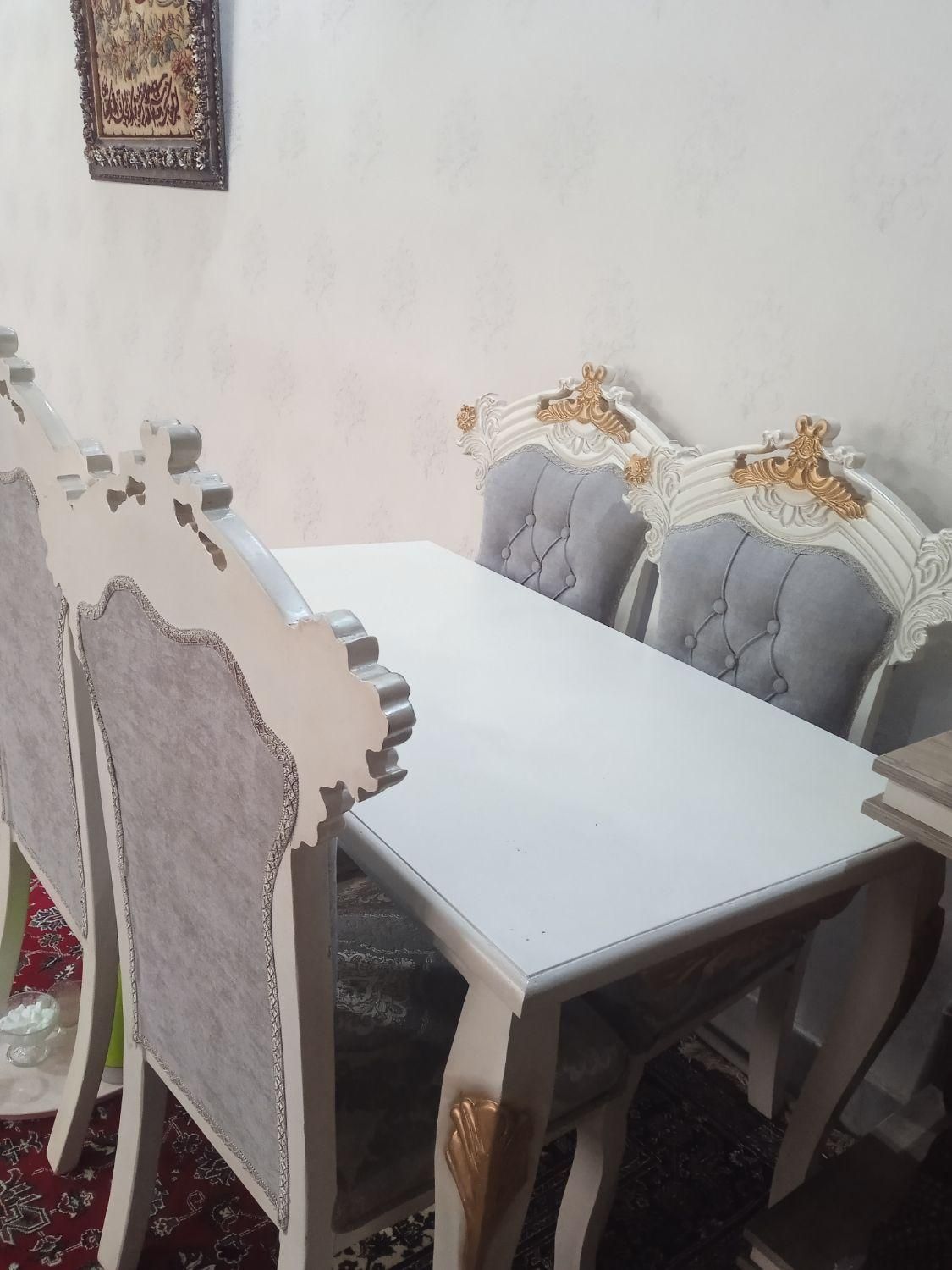 مبل هفت نفره با میز عسلی شش نفره با چهار صندلی|مبلمان خانگی و میز عسلی|بناب, |دیوار