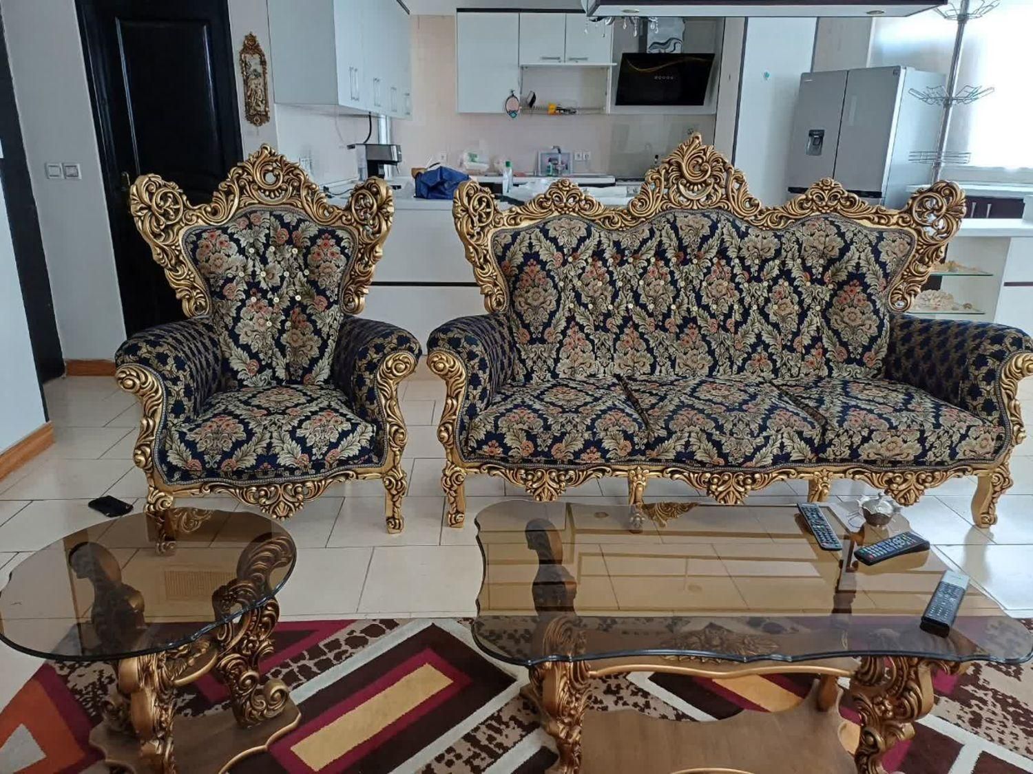 مبل سلطنتی9نفره بانهارخوری8نفره|مبلمان خانگی و میز عسلی|مشکیندشت, |دیوار