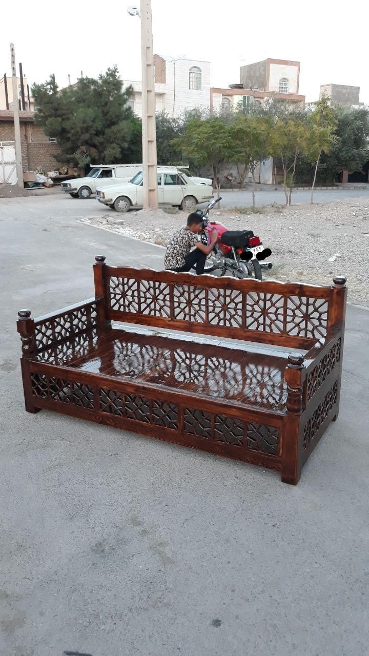 تخت سنتی مبلمان سنتی۷نفره روسی پلی استر سوپر براق|مبلمان خانگی و میز عسلی|اراک, |دیوار