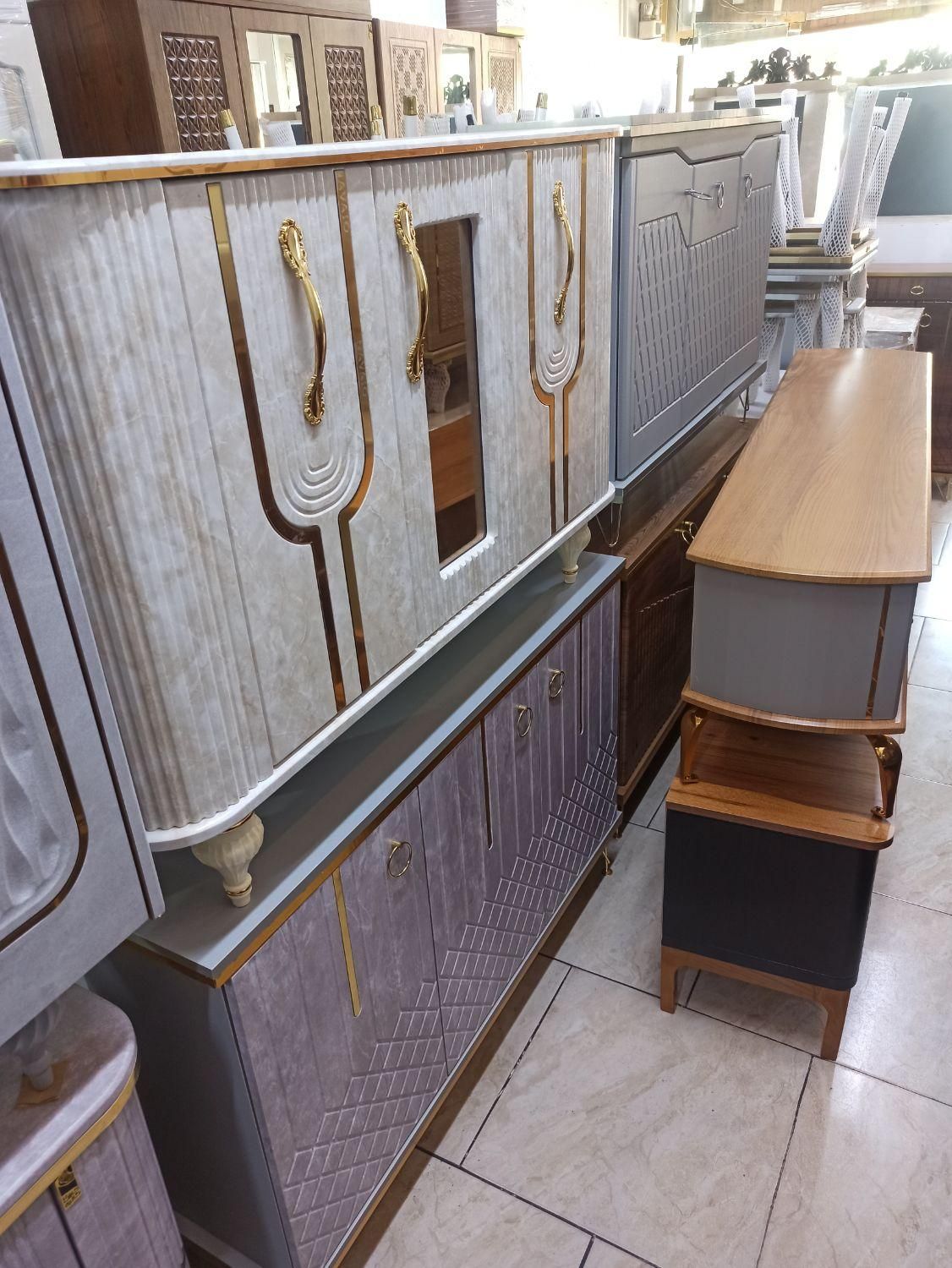 آینه کنسول مدل باران|بوفه، ویترین، کنسول|کاشان, |دیوار