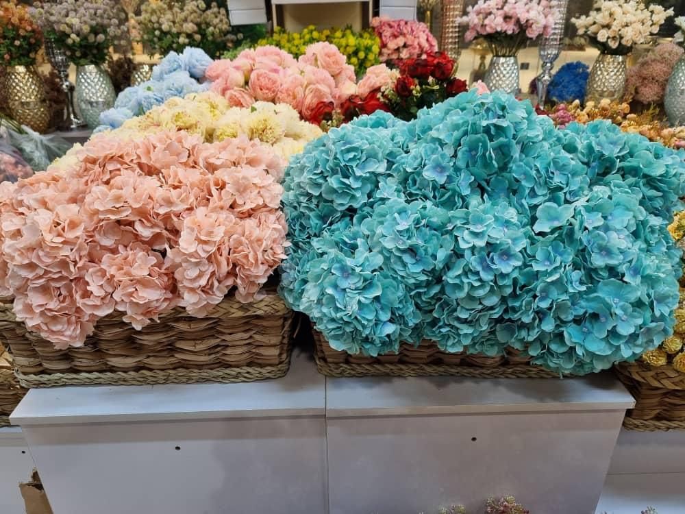 گل گیاه برگ درختچه اورتانزیا|گل مصنوعی|فردیس, فردیس|دیوار