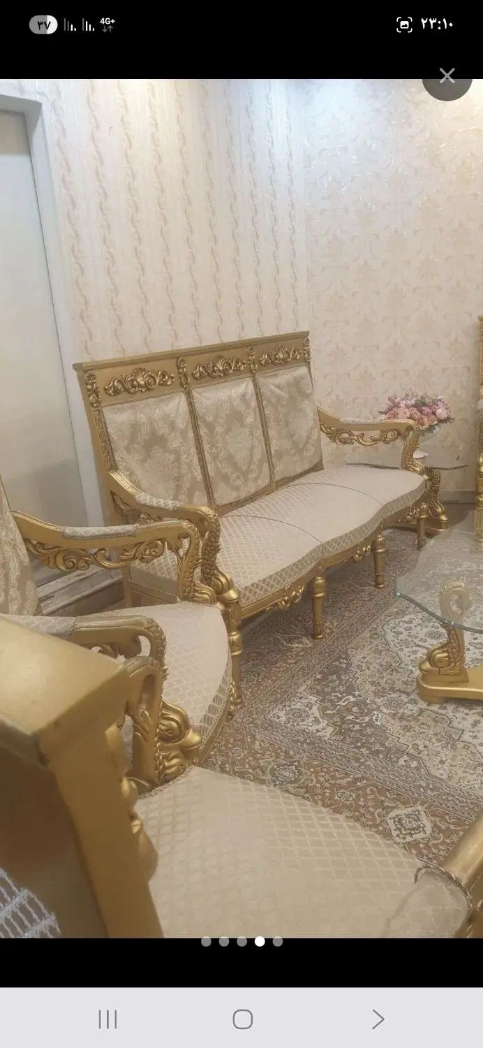 مبل استیل چوب گردو طلایی|مبلمان خانگی و میز عسلی|تهران, عباس‌آباد|دیوار