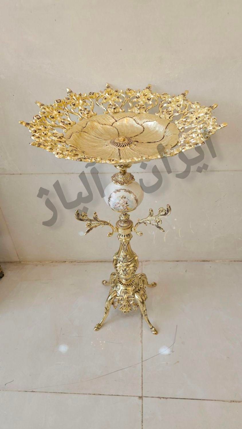 کنارسالنی میوه طرح برنج کنار سالنی برنزی میز برنج|ظروف سرو و پذیرایی|مشهد, طلاب|دیوار