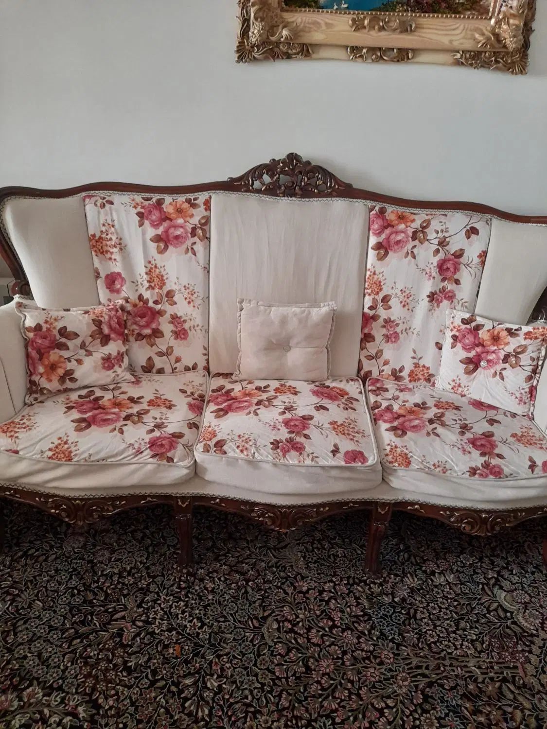 مبل ۹نفره چوب گردو|مبلمان خانگی و میز عسلی|تهران, ائمه اطهار|دیوار