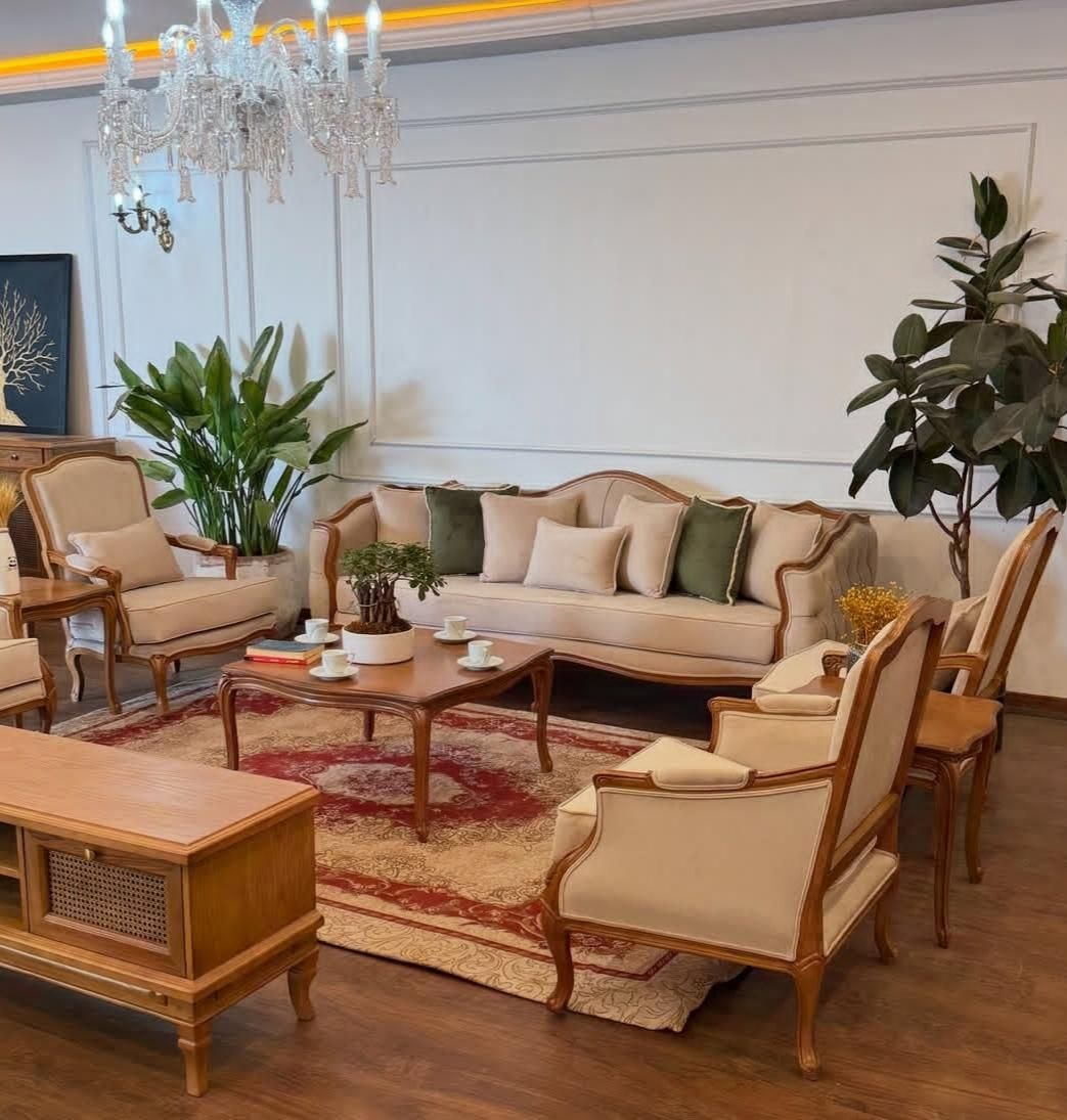 مبل کویین فرانسوی جهیزیه کامل|مبلمان خانگی و میز عسلی|خرمآباد, |دیوار