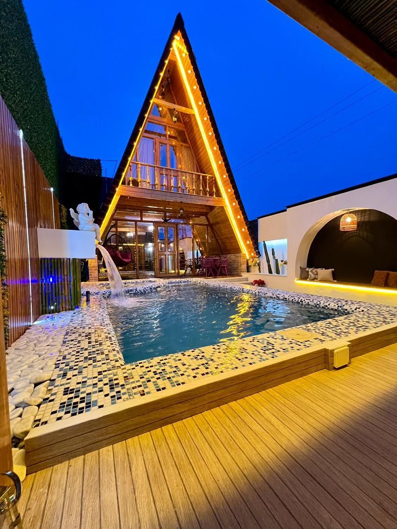 اجاره روزانه کلبه استخر جکوزی روباز ابگرم سرو|اجارهٔ کوتاه‌مدت ویلا و باغ|رامسر, |دیوار