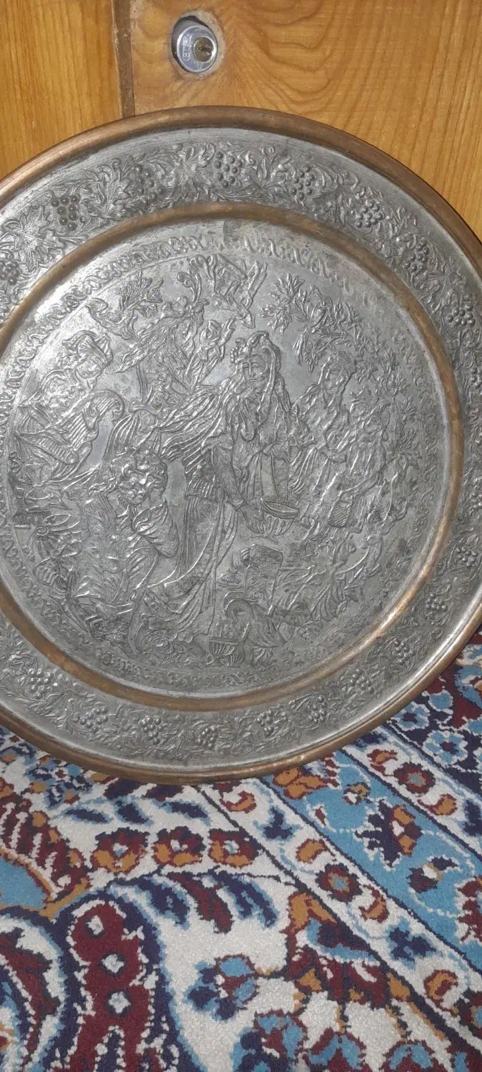 سینی قلمکاری مسی|صنایع دستی و سایر لوازم تزئینی|اصفهان, کشاورزی|دیوار