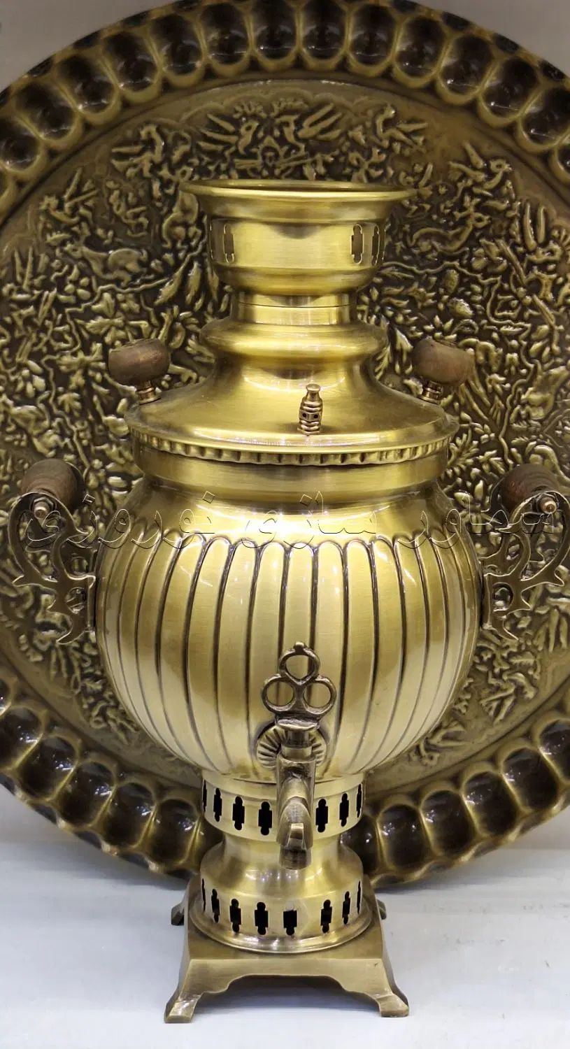 سماور زغالی zar طرح قدیمی سماور ذغالی gol|کلکسیون اشیاء عتیقه|اصفهان, نقش جهان|دیوار