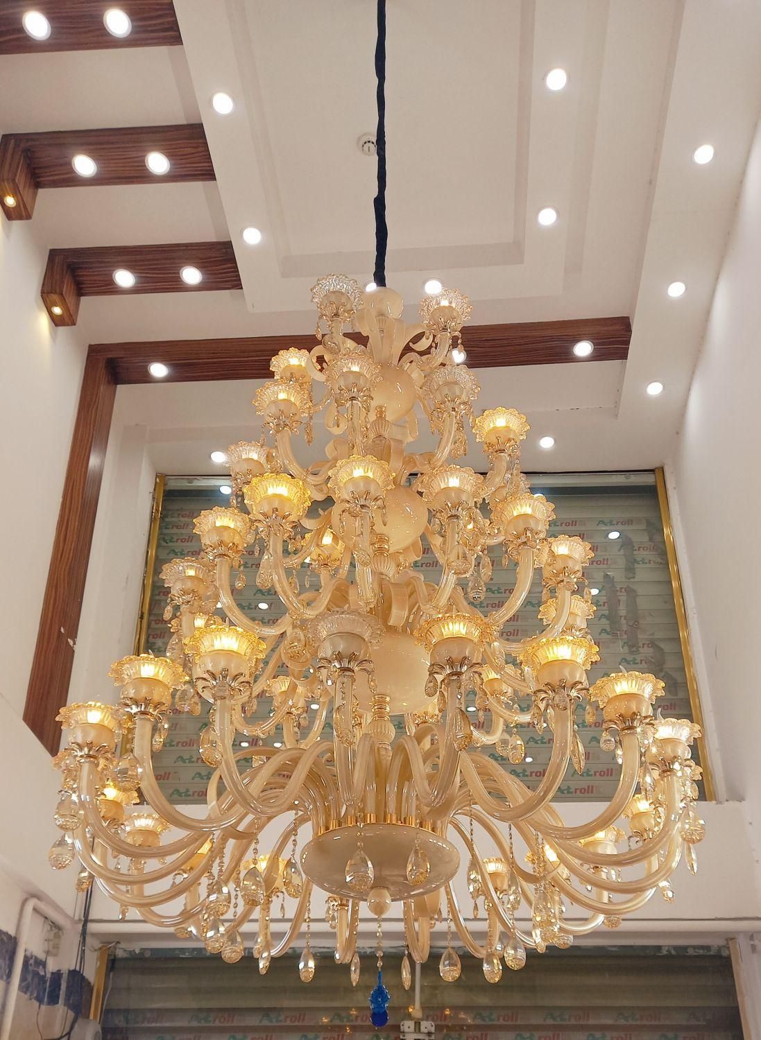 لوستر مورانو کریستالی وارداتی ۴طبقه ۵۴ شعله|لوستر و چراغ آویز|تهران, جیحون|دیوار