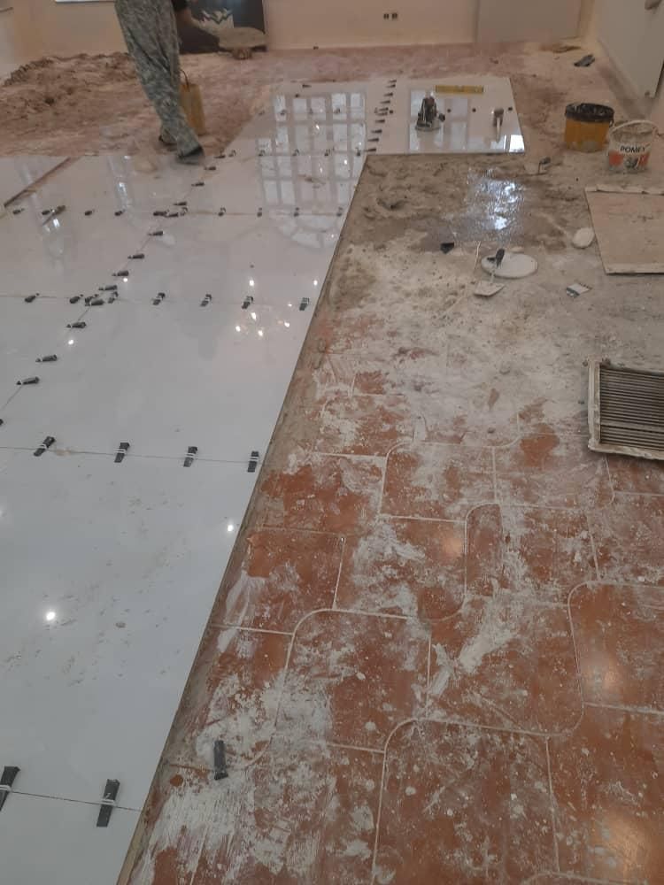 نصب کاشی سرامیک کف حال پذیرایی وکاشی سرویسها|خدمات پیشه و مهارت|کرج, باغستان|دیوار