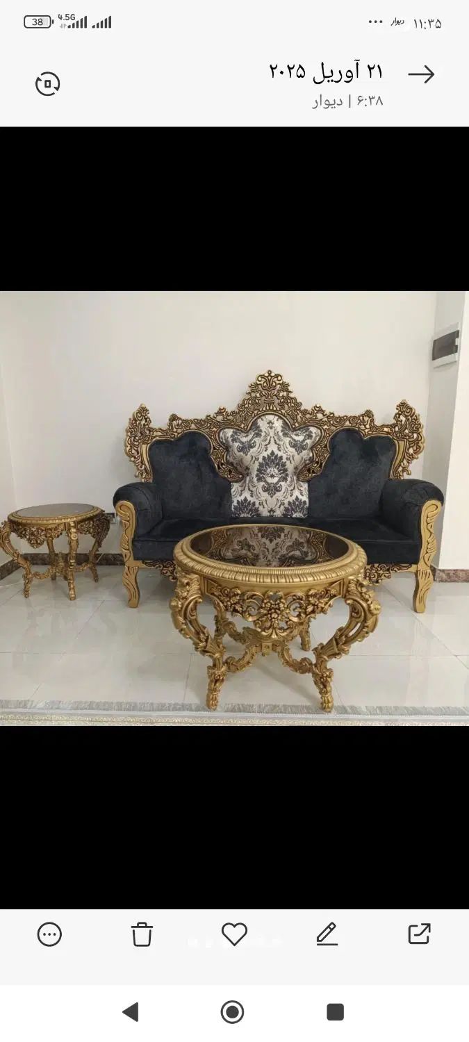 مبل۱۰نفره‌همراه‌با‌دوسرویس‌میز‌عسلی|مبلمان خانگی و میز عسلی|کرج, شهرک فرهنگیان|دیوار