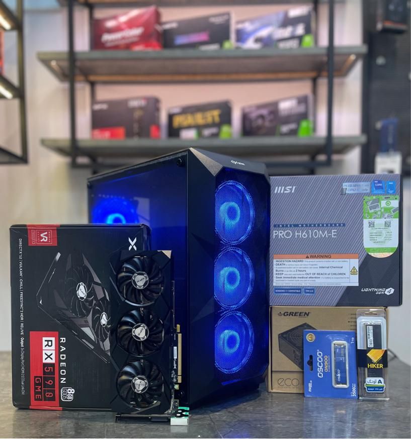 کیس کامپیوتر گیمینگ نسل12 با RX 590 xfx 8gb 3fan|رایانه رومیزی|مشهد, راهنمایی|دیوار