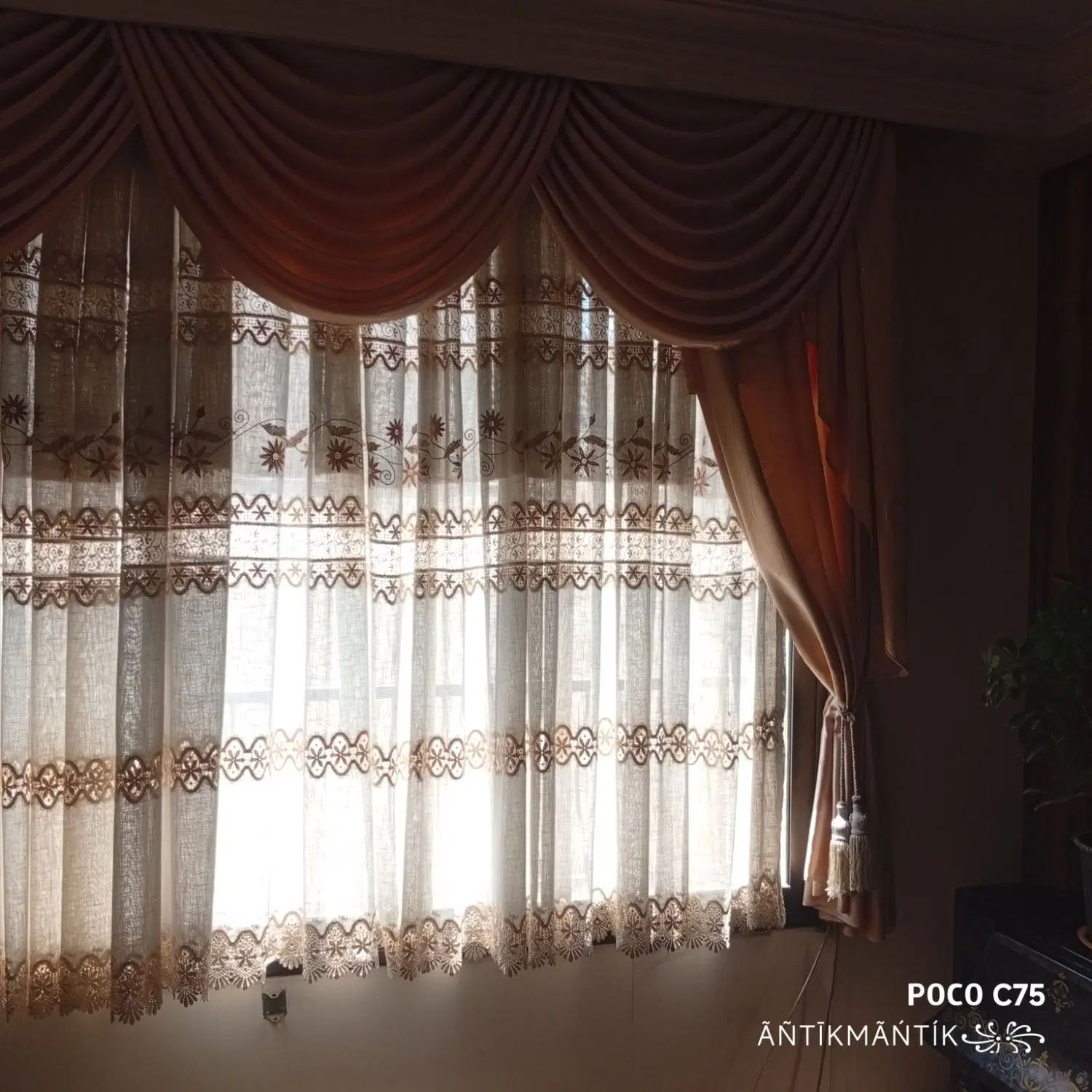 پرده  زیبای ساتن ترک|پرده، رانر، رومیزی|اصفهان, عسگریه|دیوار