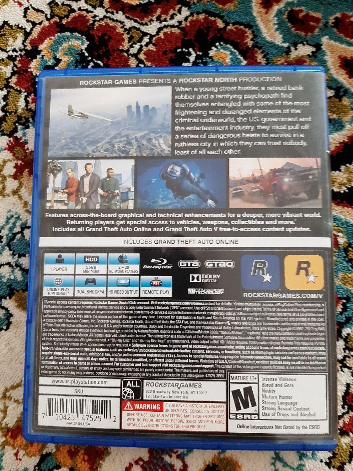 دیسک GTAV سالم مخصوص ps4|کنسول، بازی ویدئویی و آنلاین|تهران, فلاح|دیوار