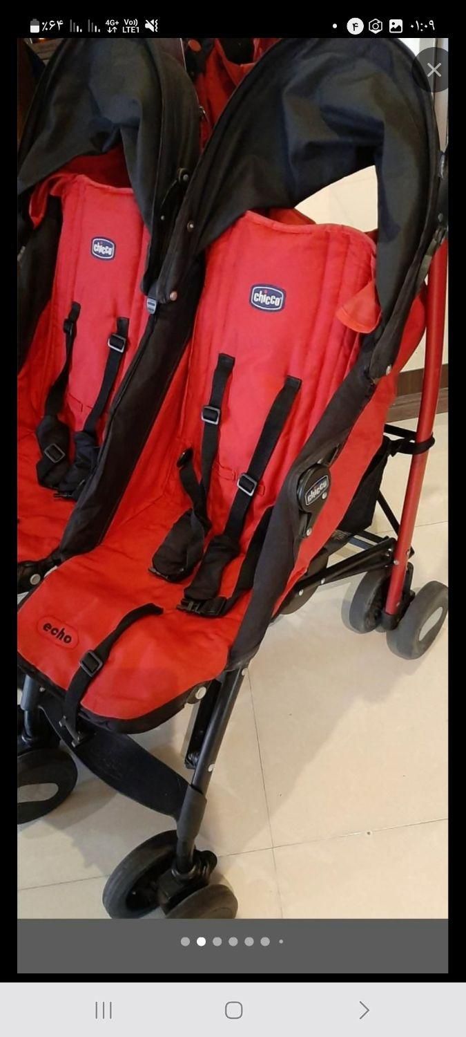 کالسکه دوقلو عصایی.مدل چیکو|کالسکه و لوازم جانبی|تهران, ابوذر|دیوار