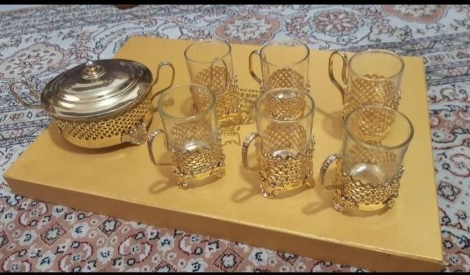 انگاره استکان دست ساز با روکش طلا|ظروف سرو و پذیرایی|تهران, طرشت|دیوار
