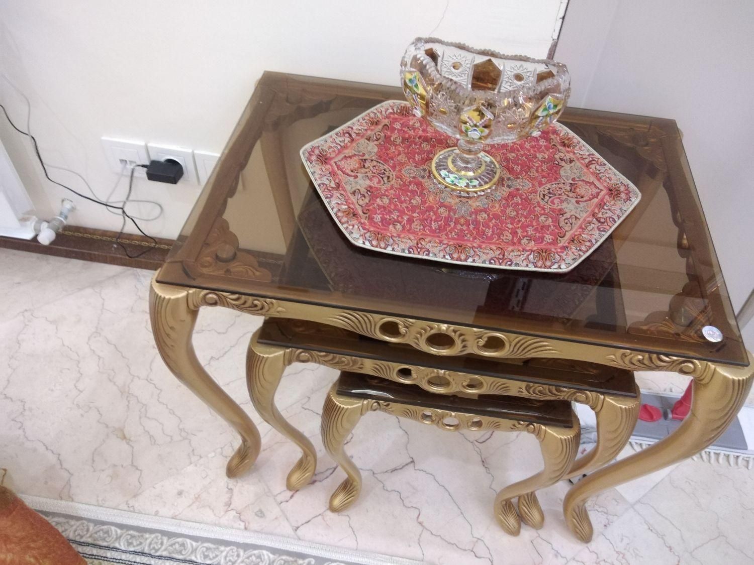 نهارخوری عسلی 3تیکه جلو مبلی پلیمری برند چوبنی|میز و صندلی غذاخوری|تهران, تاکسیرانی|دیوار