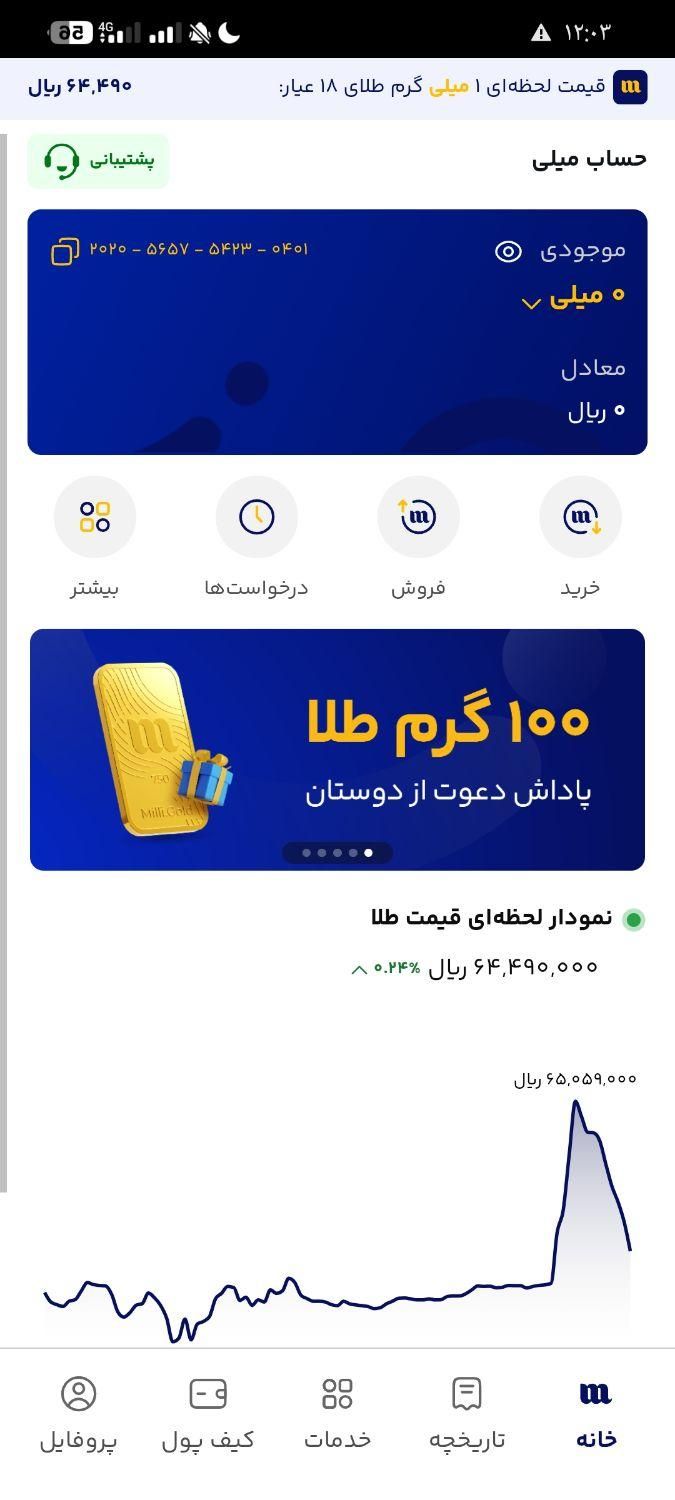میلی طلای رایگان|کارت هدیه و تخفیف|تهران, آسمان|دیوار
