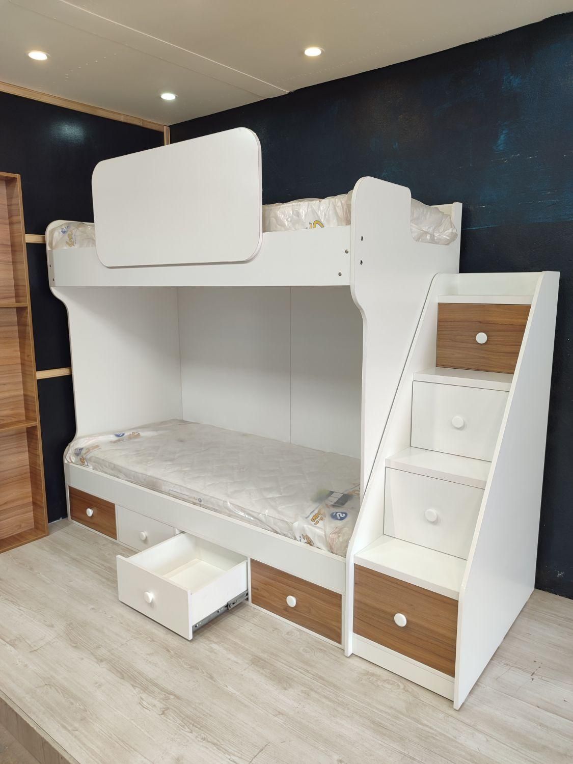 تخت دوطبقه تمام چوبی 5سال ضمانت|تخت و سرویس خواب|قزوین, |دیوار