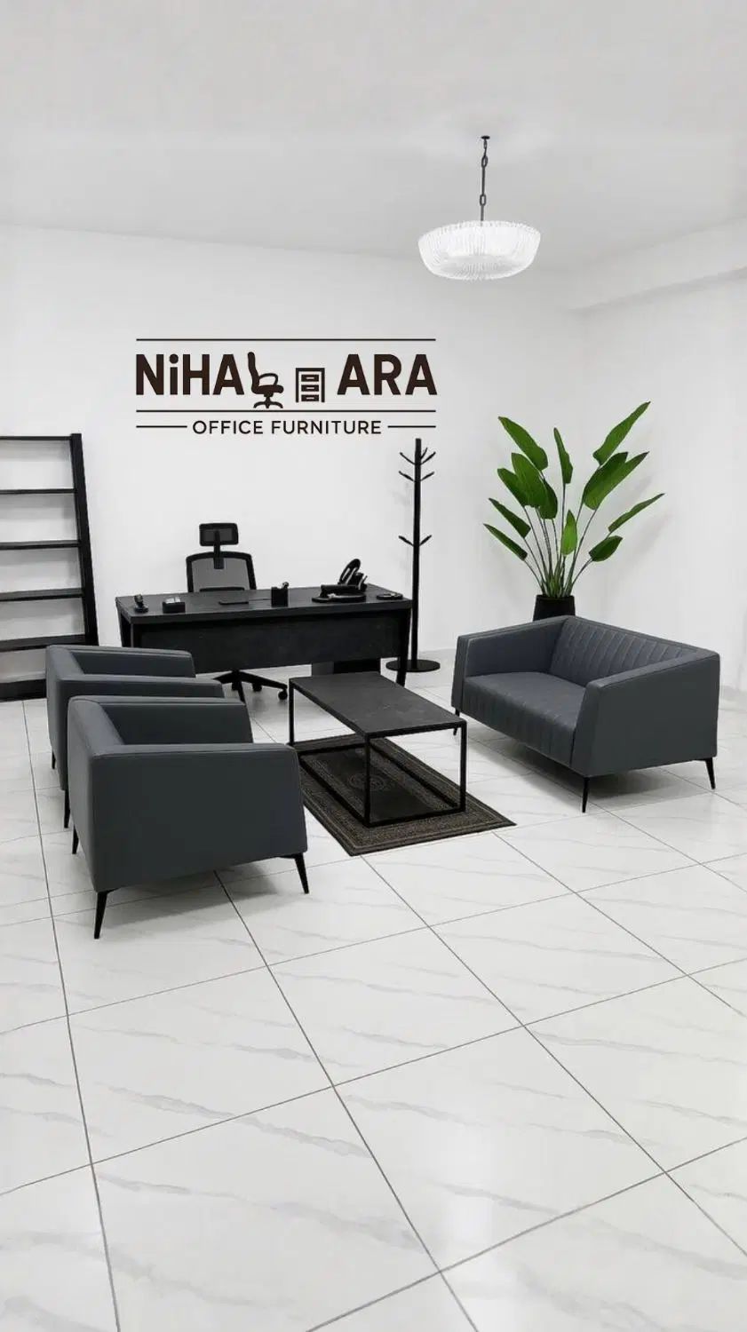 مبل اداری نیلا  میز مدیریتی پایه مثلثی صندلی|دفتر کار|تهران, دریاچه شهدای خلیج فارس|دیوار