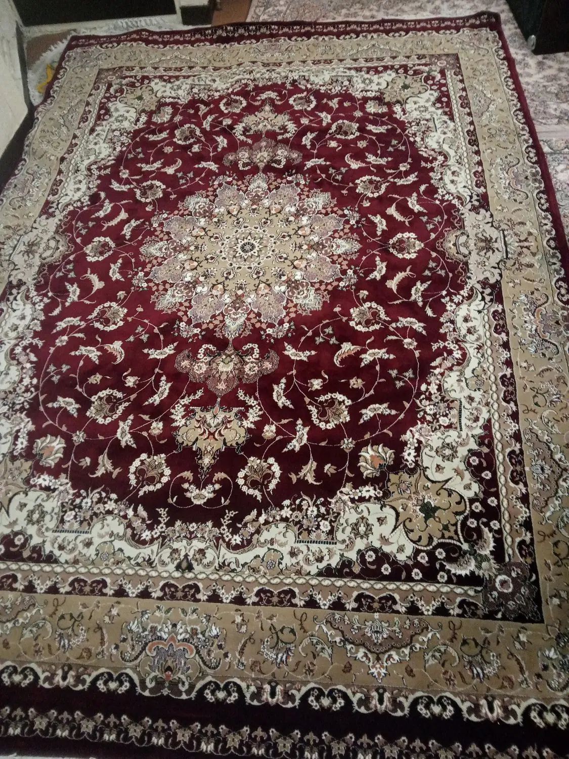 دوتخته فرش ۹متری،جنس  پنبه پلی استر،شسته شده وتمیز|فرش|تهران, اسفندیاری|دیوار