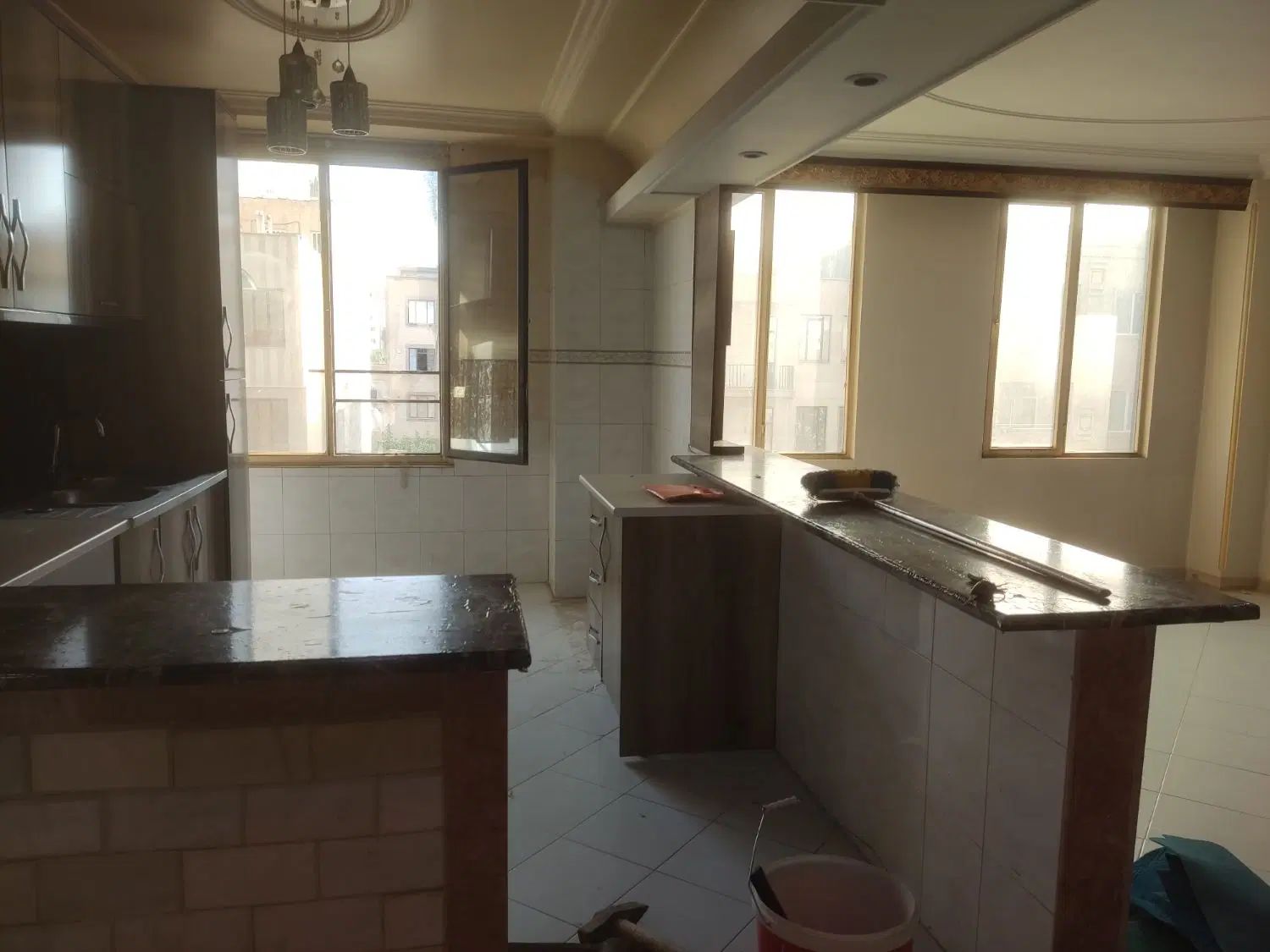 کابینت ام دی آف 5متر با هود و سینک|آب‌چکان و نظم‌دهنده ظروف|کرج, بنیاد|دیوار