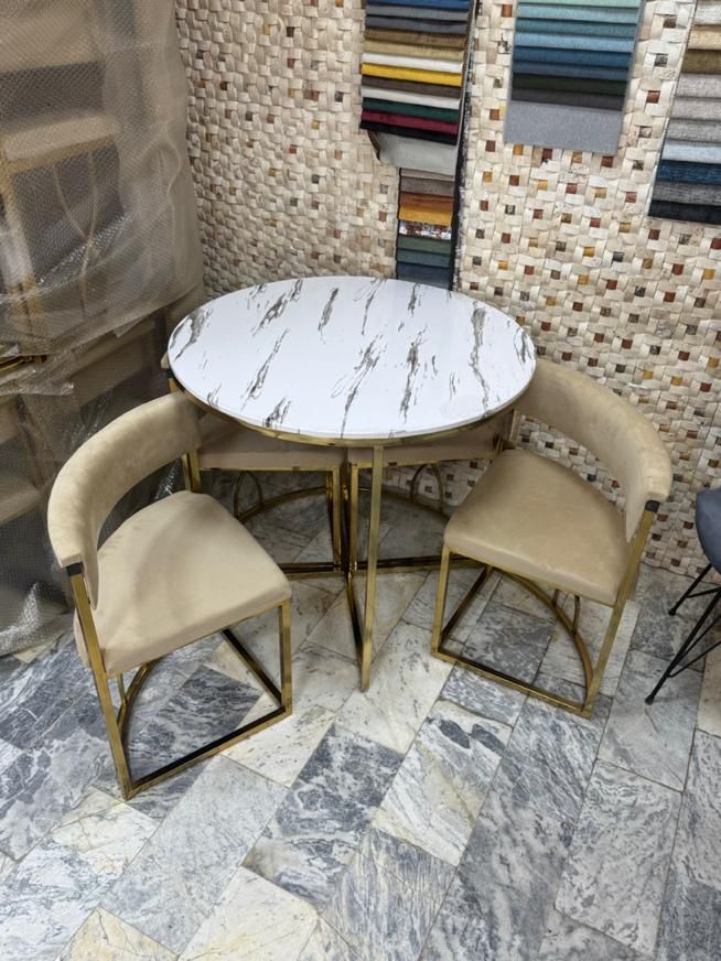 میزناهاخوری فلزی کمجا پشت ‌پارچه راحتی|میز و صندلی غذاخوری|کرمانشاه, |دیوار