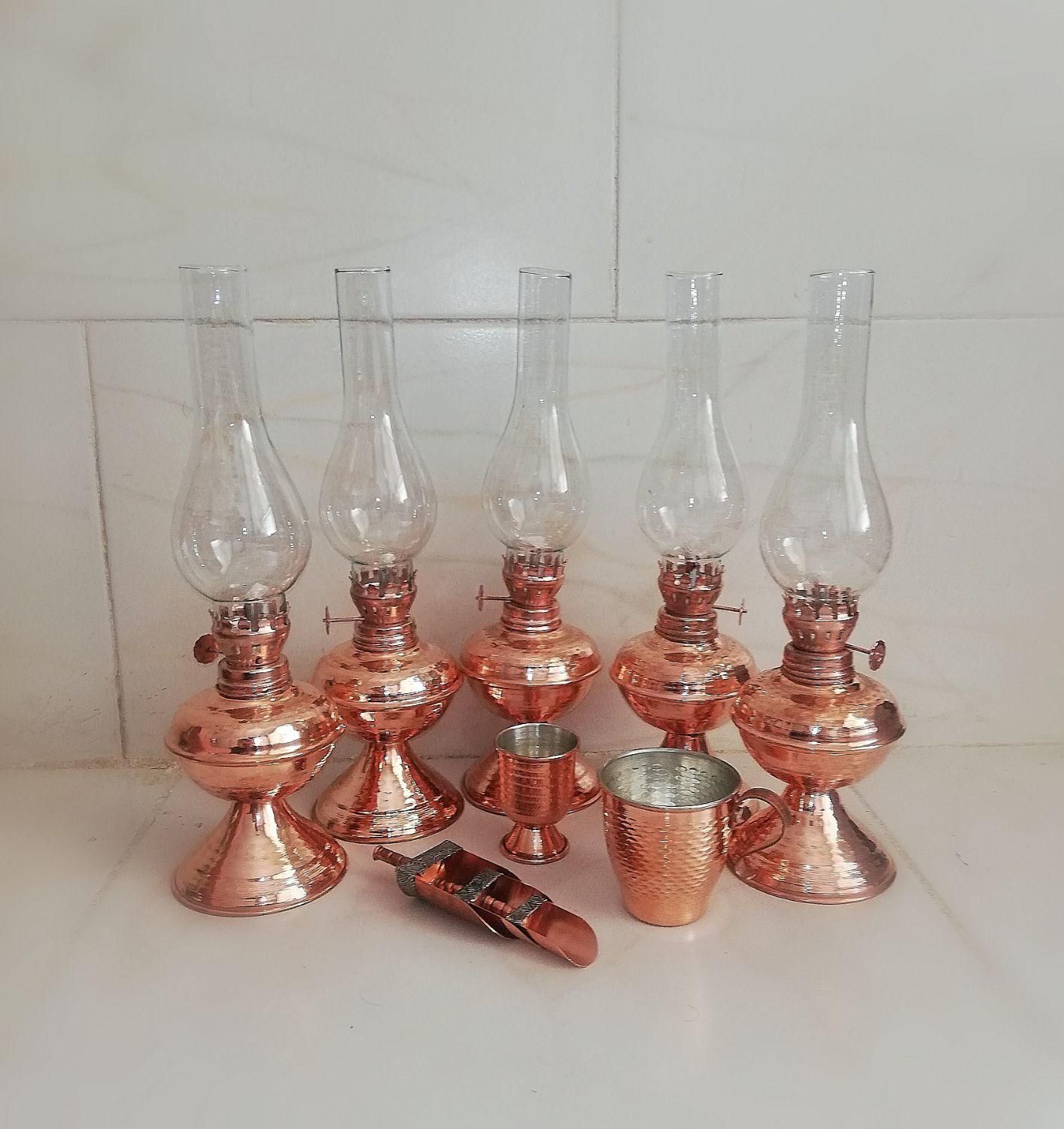 چراغ گردسوز لامپا مسی و برنجی|ریسه و چراغ تزئینی|شیراز, لاله|دیوار