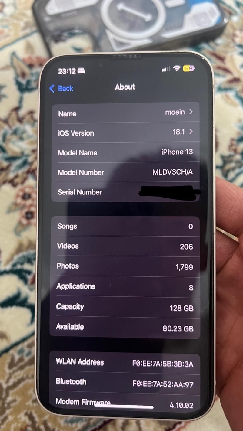 اپل iPhone 13 با حافظهٔ ۱۲۸ گیگابایت|موبایل|تهران, هاشم‌آباد|دیوار