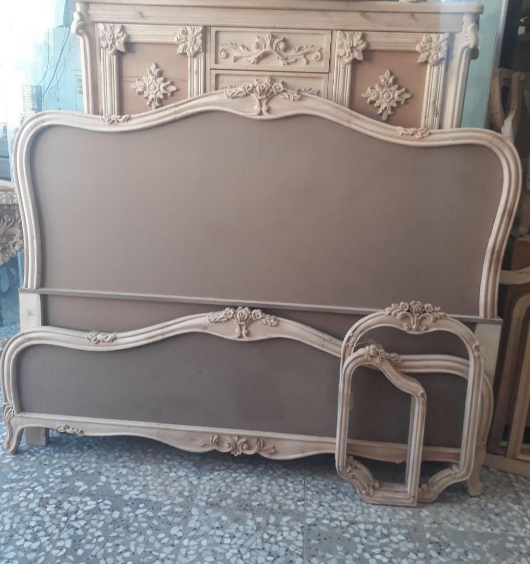 سرویس خواب دونفره تمام چوب مدل سه گل ثمر|تخت و سرویس خواب|تهران, یافت آباد جنوبی|دیوار