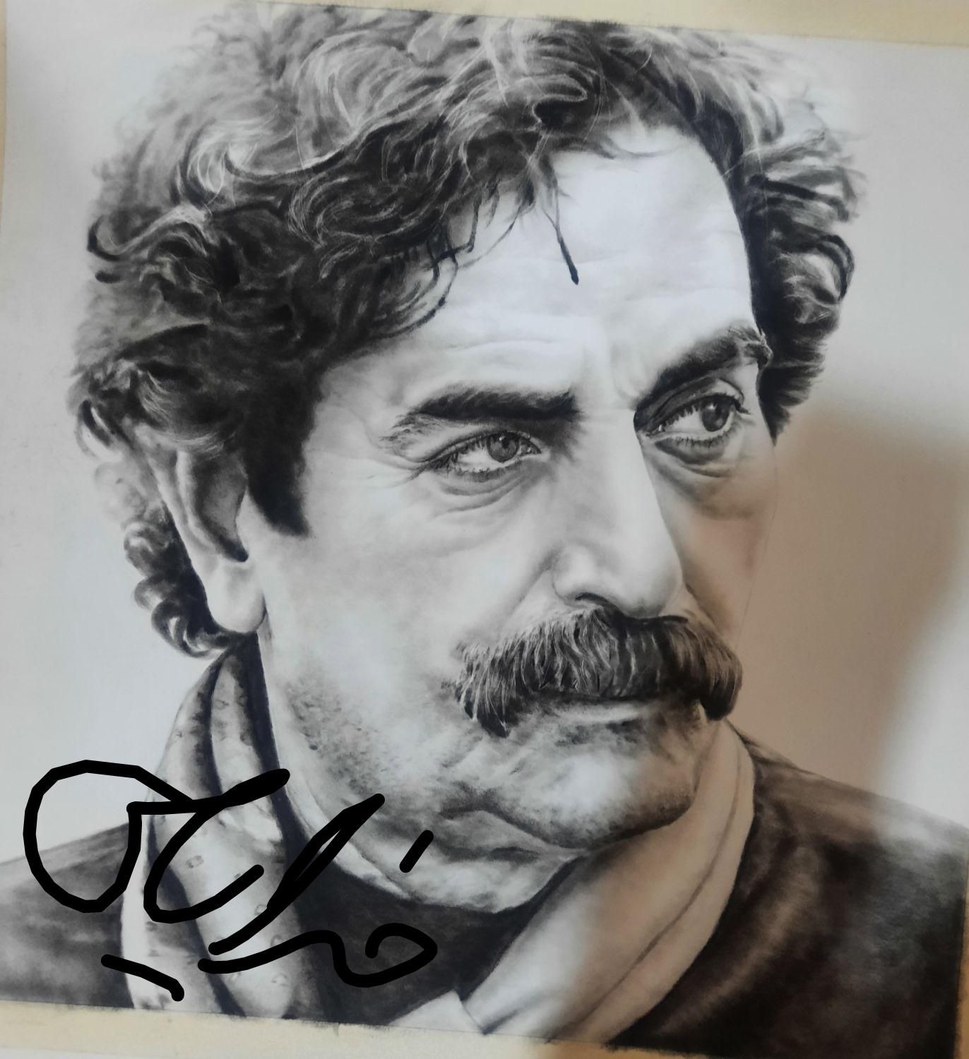 آموزش و سفارش نقاشی طراحی چهره سیاه قلم|خدمات آموزشی|کرمانشاه, |دیوار