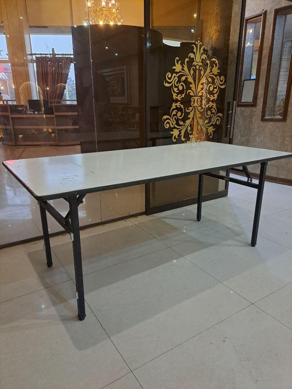 میز گردو مستطیل باپایه تاشو هتلی رستورانی|میز و صندلی غذاخوری|مشهد, کشف|دیوار