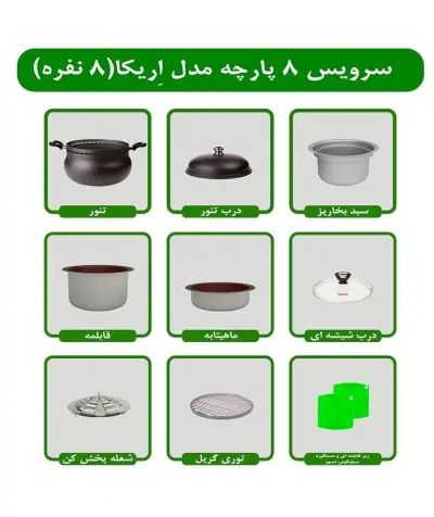 سرویس غذاپز همه کاره مدل ۸ پارچه ۸ نفره- اریکا|ظروف پخت‌وپز|تهران, نجات اللهی|دیوار