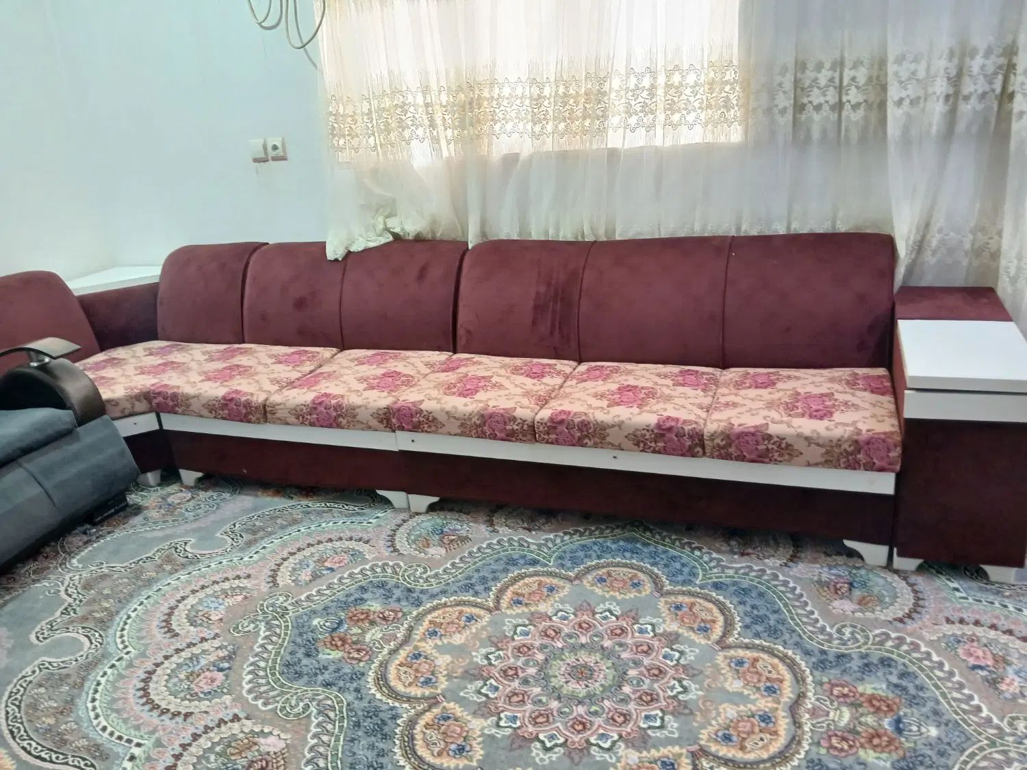 مبلمان ۷نفره Lهمراه با میز وسط کاملا  تمیز و سالم|مبلمان خانگی و میز عسلی|اهواز, شهرک الهیه|دیوار