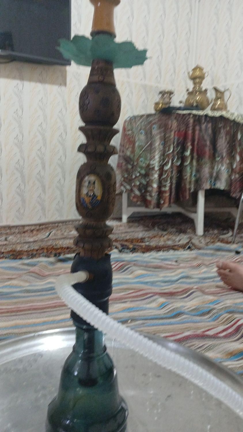 قلیون قهوه خونه ای تنه چوپ گردوو|کلکسیون و سرگرمی|گلپایگان, |دیوار