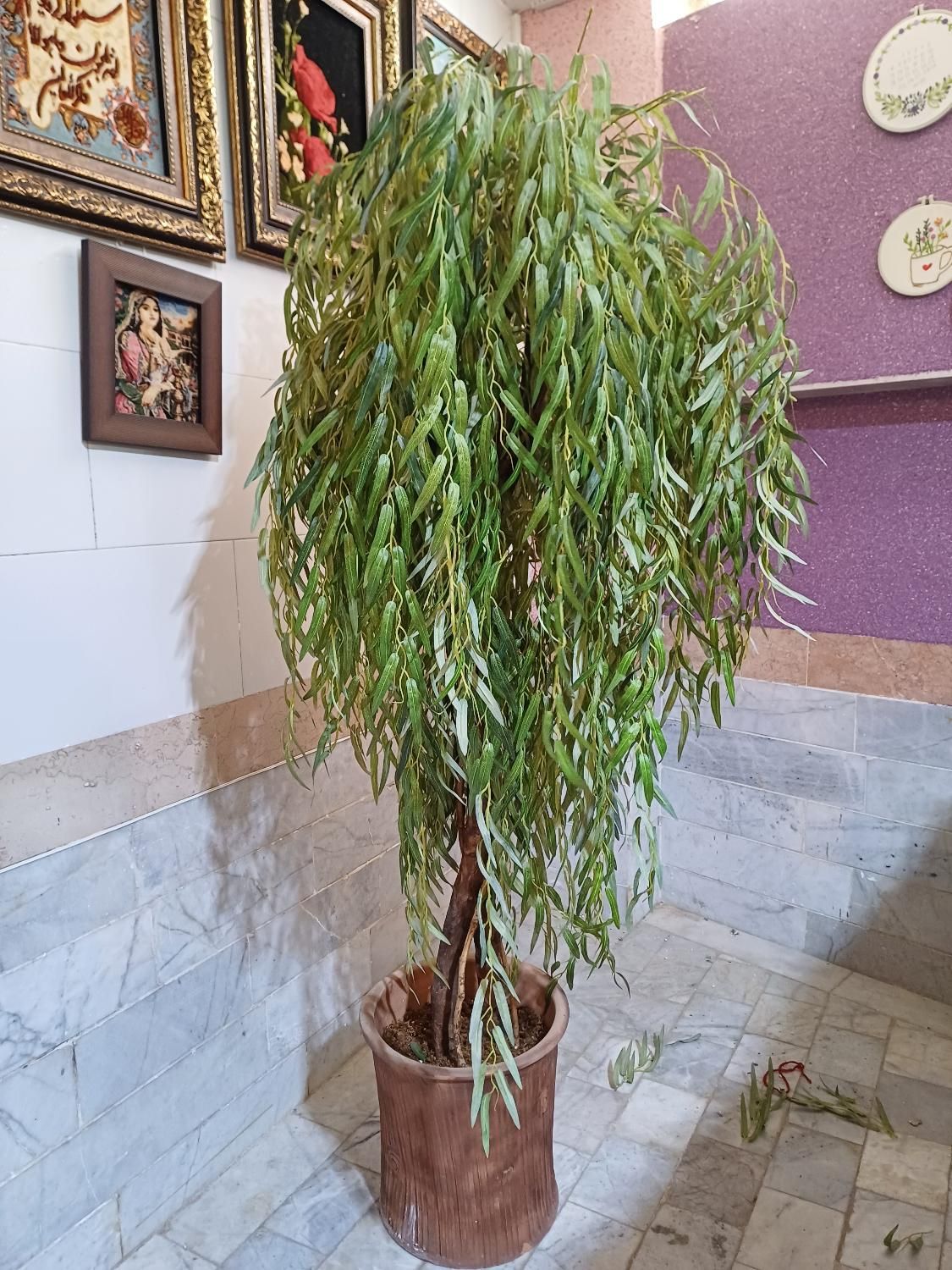 درختچه مصنوعی بید مجنون و چشم آهویی|گل مصنوعی|شاهرود, |دیوار