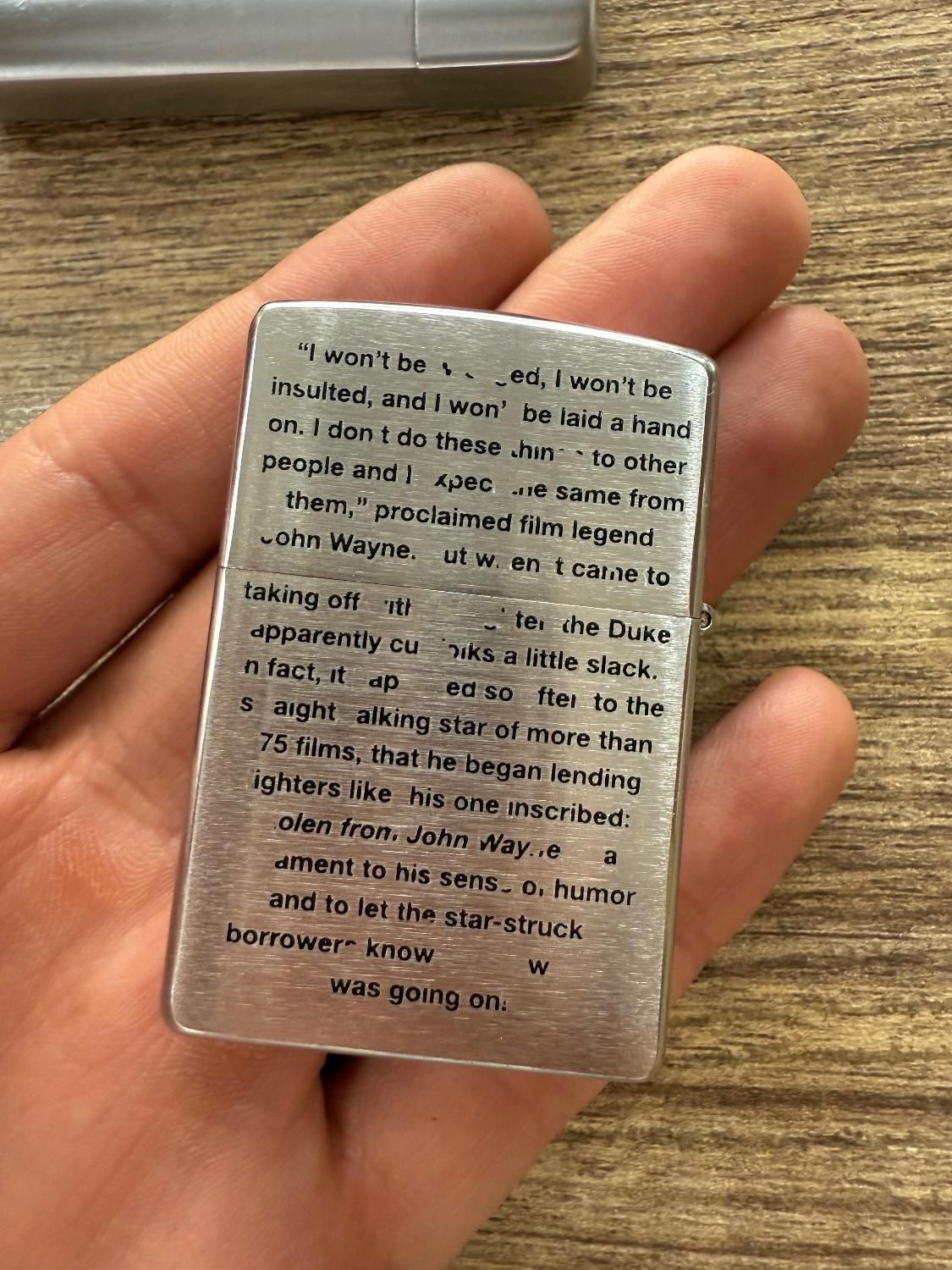 فندک کلکسیونی زیپو Zippo John Wayne  اصل آمریکا|کلکسیون اشیاء عتیقه|تهران, جمهوری|دیوار