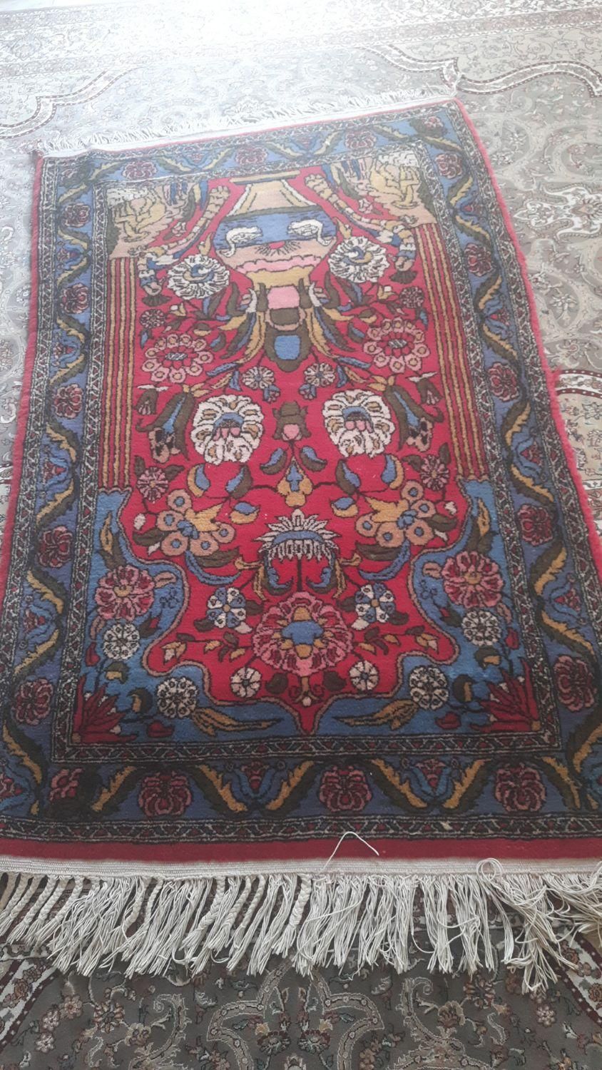 دو عدد قالیچه ای دستباف قدیمی|فرش|کرمانشاه, |دیوار