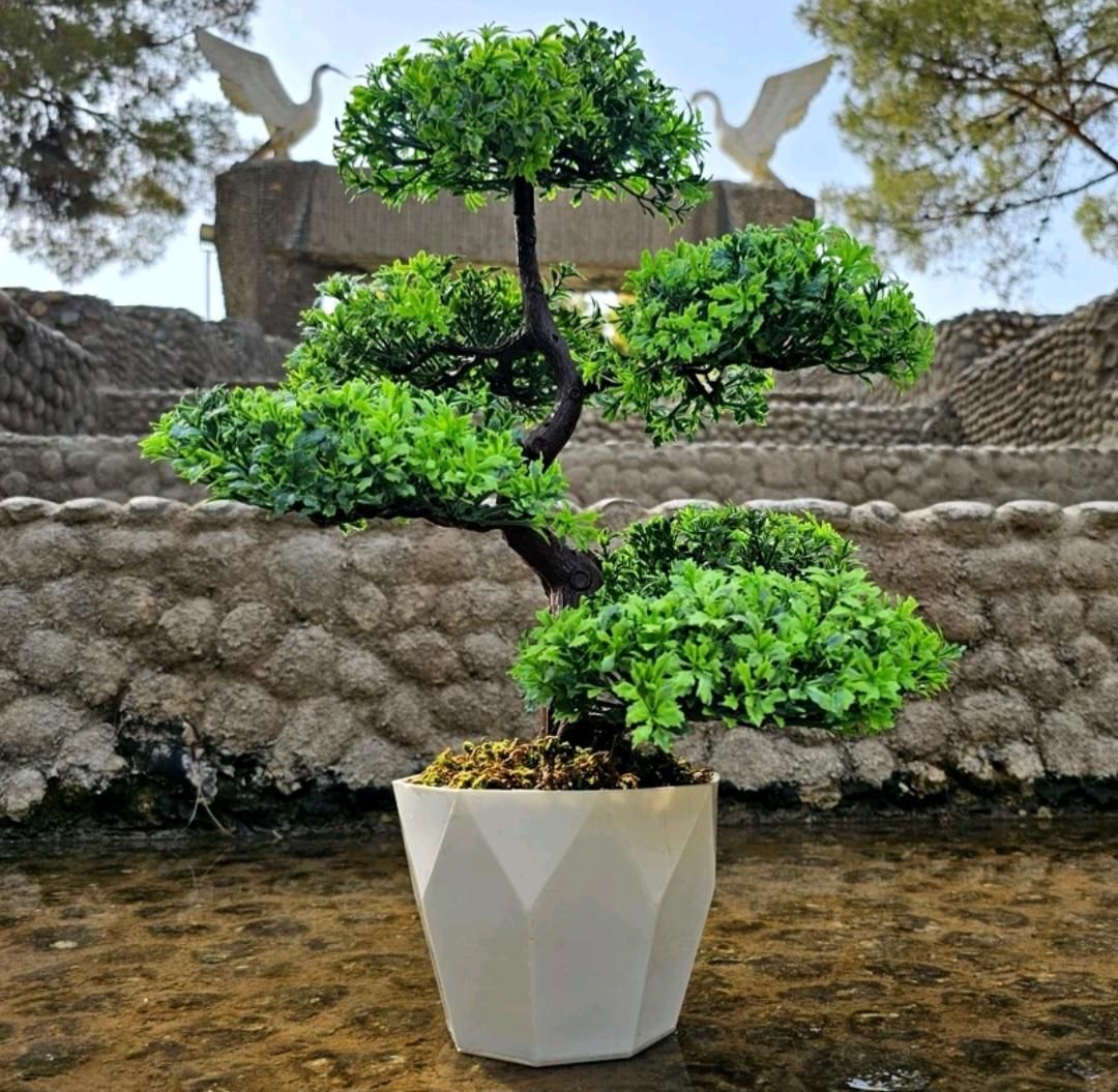 درختچه بنسای مصنوعی ۶ کپه ارتفاع کامل ۵۰سانت|گل مصنوعی|قم, باجک یک|دیوار