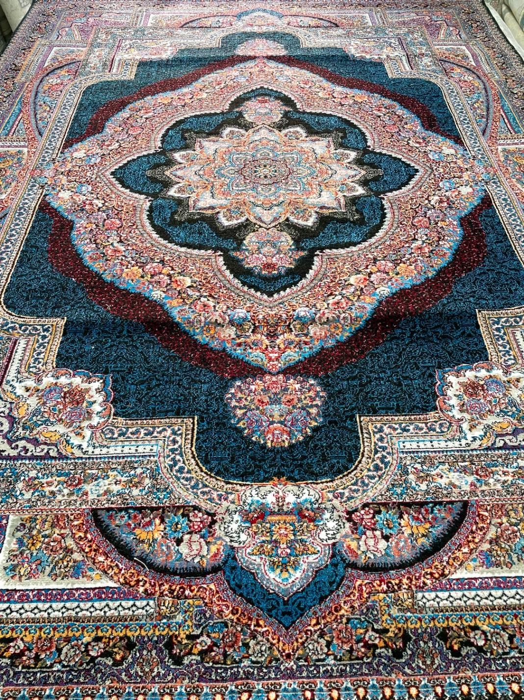 فرش ۱۲متر نخی نو سرمه ای تعداد/توحید ۲ ماندگار|فرش|بیرجند, |دیوار