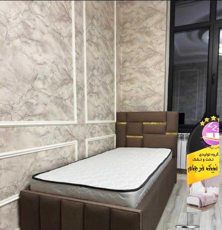 تخت خواب یک نفره پازلی آینه دار/چوبی مدل ثمر|تخت و سرویس خواب|مشهد, سپاد|دیوار