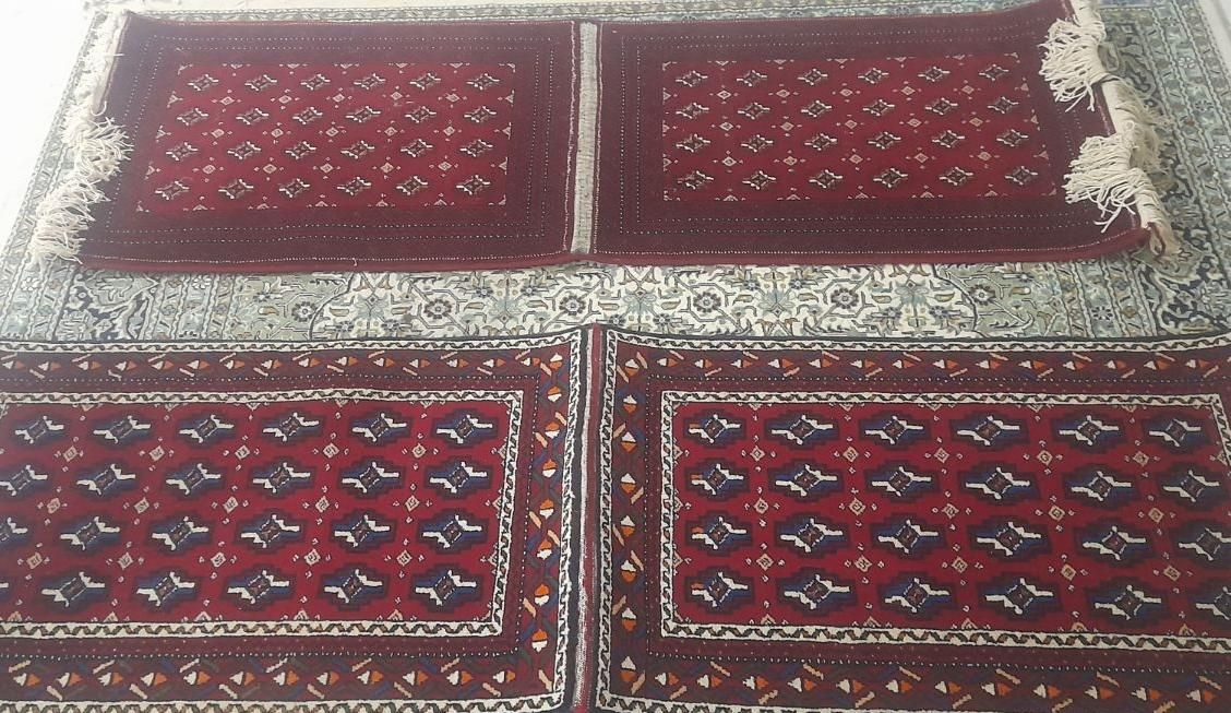 دوعدد پشتی دست باف نویه نو|پشتی|تربت‌حیدریه, آغوی|دیوار