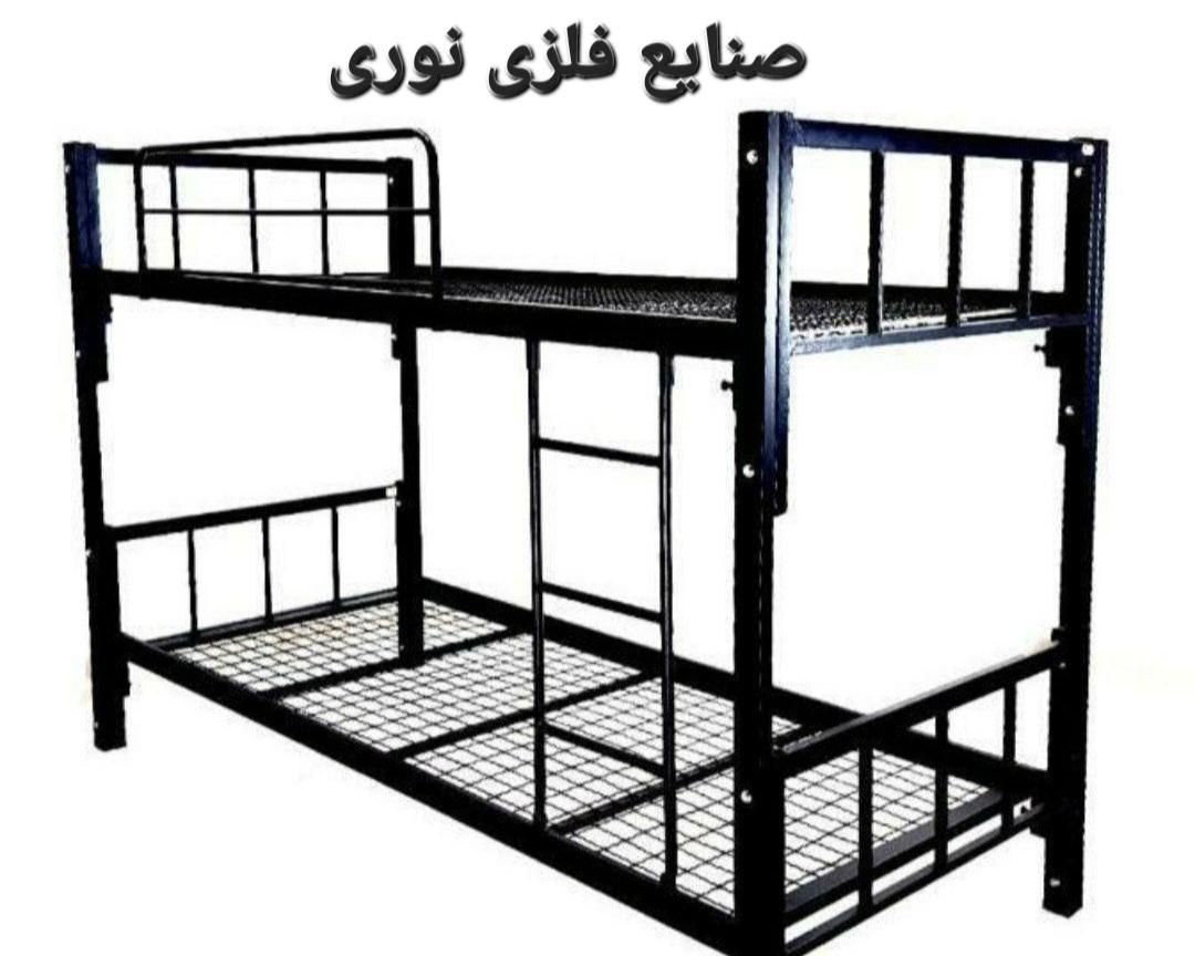 تخت فلزی دوطبقه خوابگاهی(صنایع فلزی نوری) فنسدار|تخت و سرویس خواب|مشهد, بهمن|دیوار