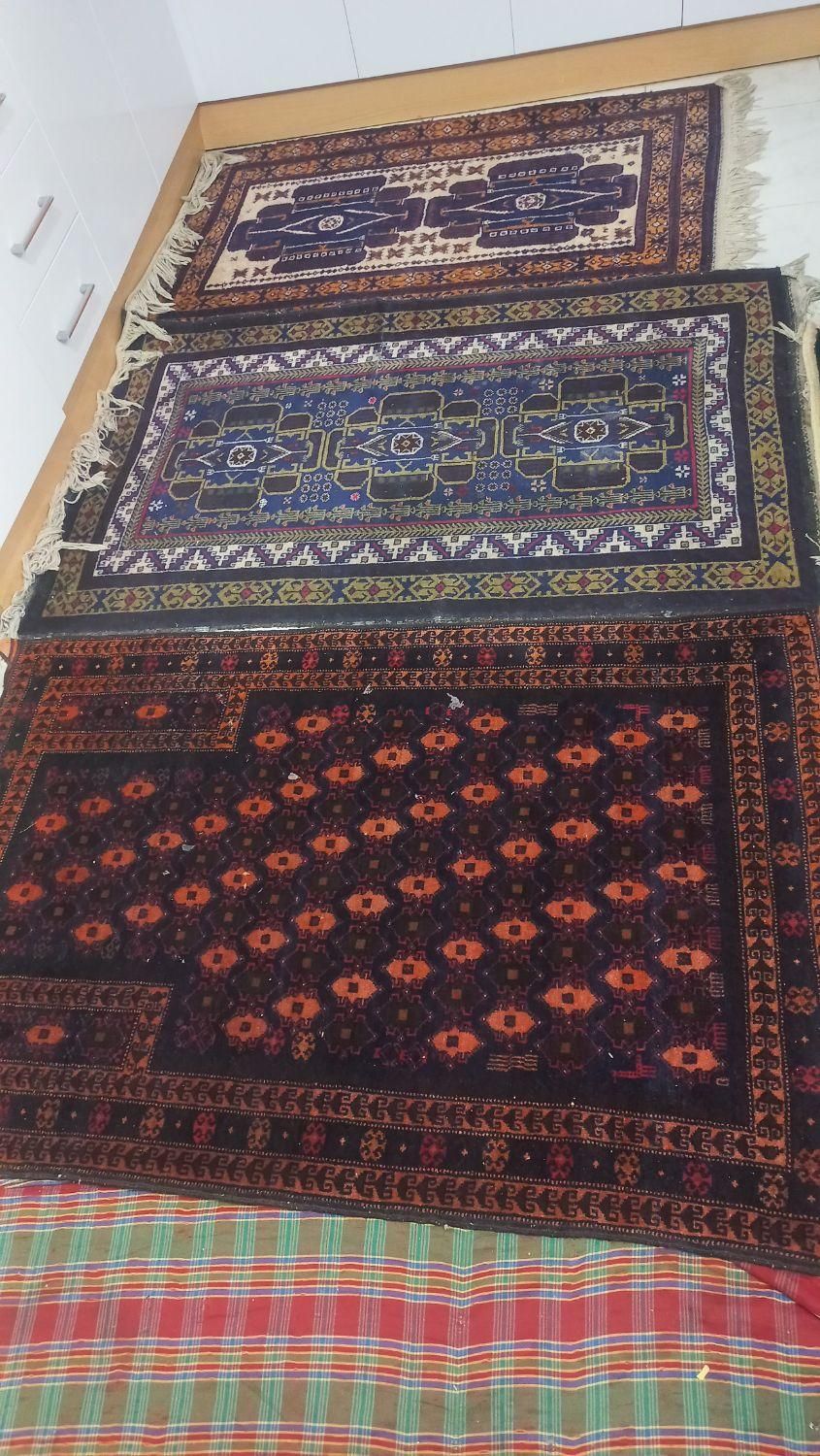 ۳عدد قالیچه دستباف قدیمی|فرش|بیرجند, |دیوار