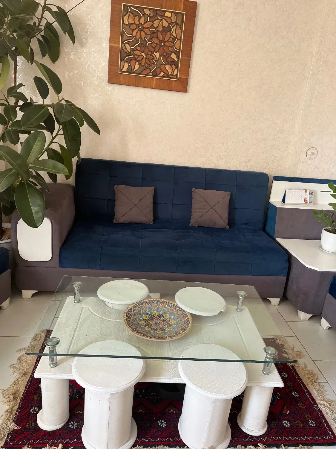 مبل ال سورمه ای نه نفره|مبلمان خانگی و میز عسلی|مشهد, شفا|دیوار