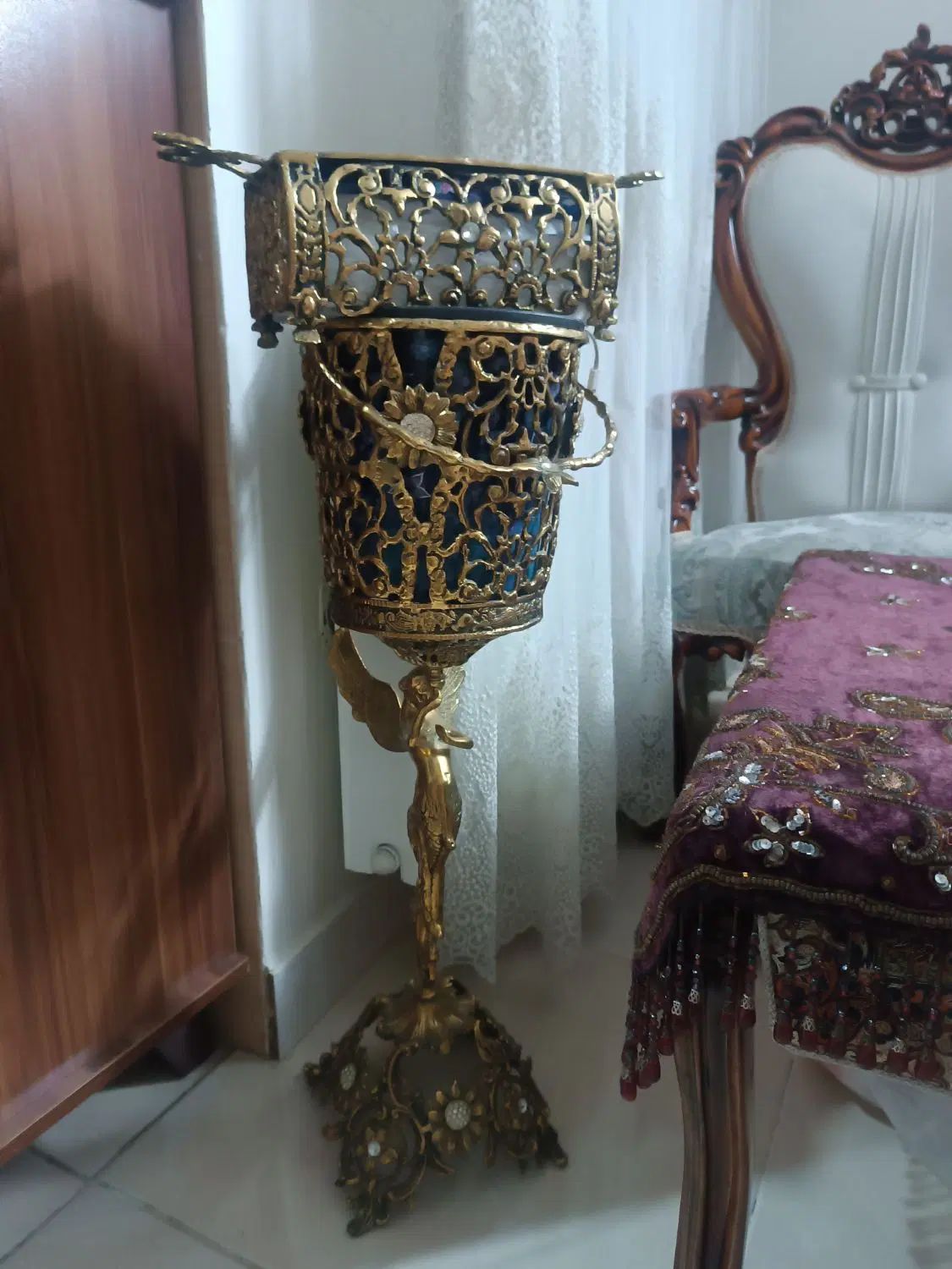 ساعت و میز تلفن و سطل و جا دستمال برنز اصل|ساعت دیواری و تزئینی|ری, منصوریه منگل|دیوار