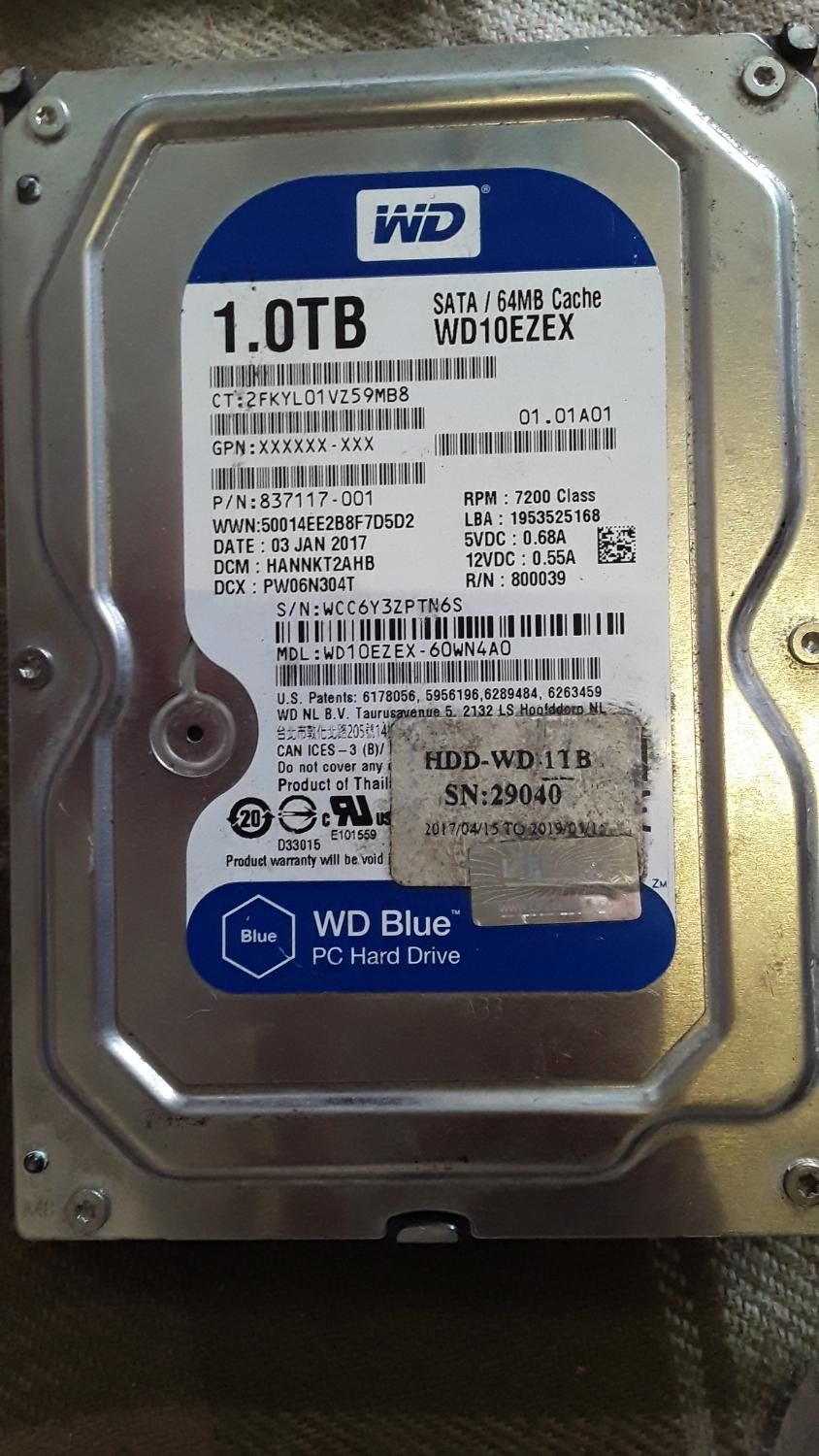 هارددیسک wd 1.0TB BLUE|قطعات و لوازم جانبی رایانه|رشت, گلسار|دیوار