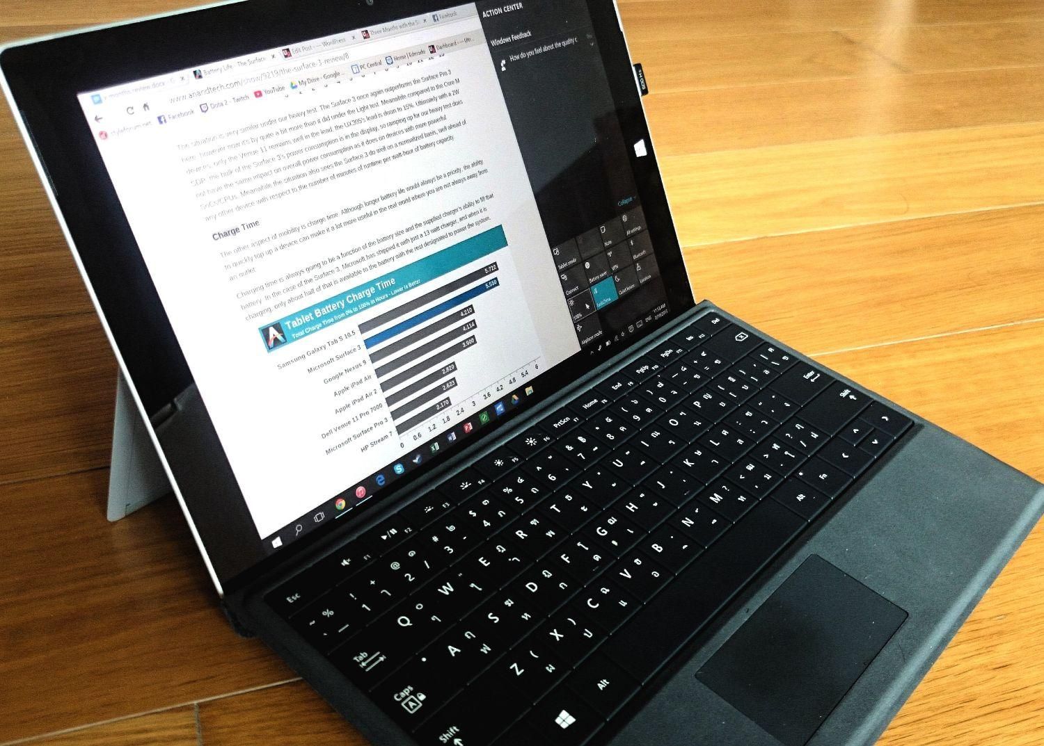 سورفیس 3پرو i5 درحد و کامل با وسایل Surface 3pro|رایانه همراه|کرج, کیانمهر|دیوار