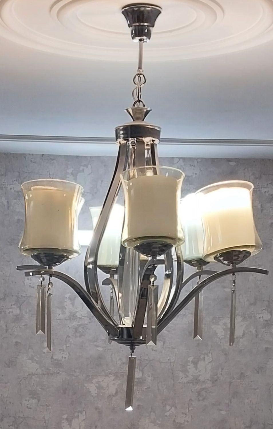 لوستر طرح غنچه ۶ شعله ۳ عدد تک شعله ۲ عدد|لوستر و چراغ آویز|خرم‌آباد, |دیوار